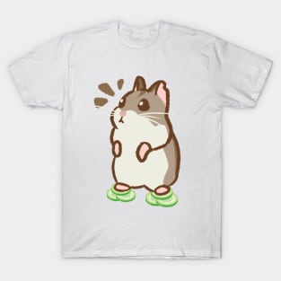 Cute Hamster Standing at the top of the cucumber T-Shirt